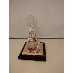 Dacra Glass Co Australian Crystal Angel Bronze mirror and Wood Base